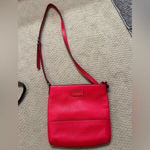 Red pebbled, leather, Kate Spade purse, Crossbody new